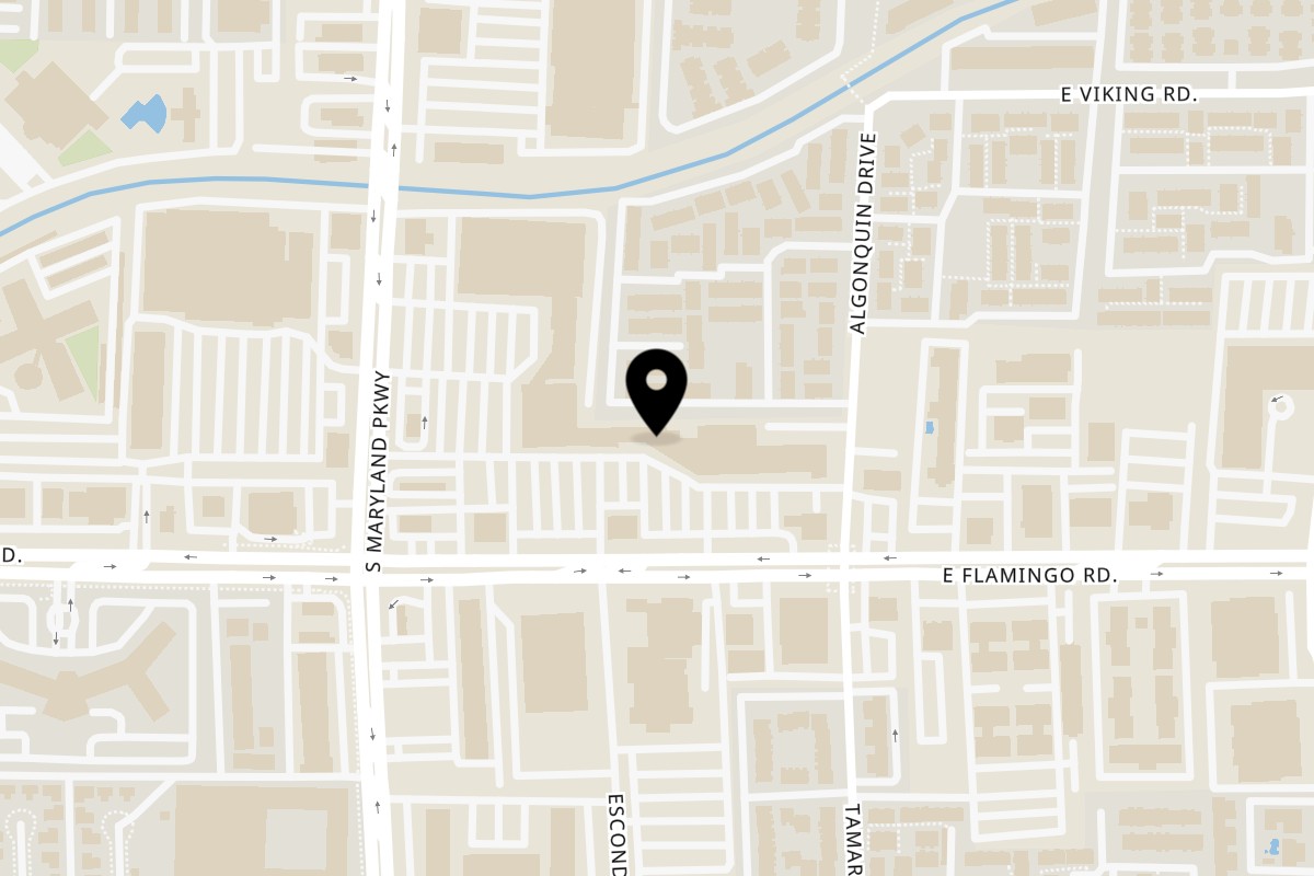 Map showing the location of Yama Sushi Flamingo on 1350 E Flamingo Rd Apt 18 in Las Vegas